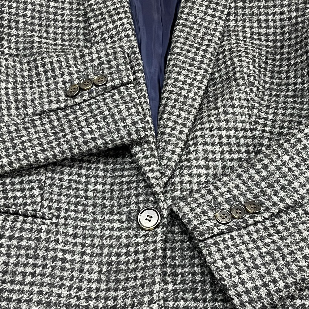 J. Crew Blazer Parke Womens size 6 Wool in Houndstooth Slate Grey Black Lined - Picture 5 of 7